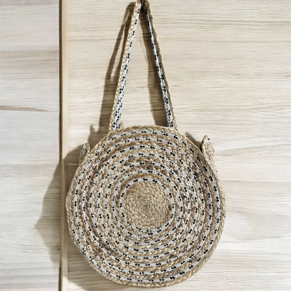 Circus by Sam Edelman Phoebe Braided Soft Boho Jute Shoulder Bag Natural Tan
